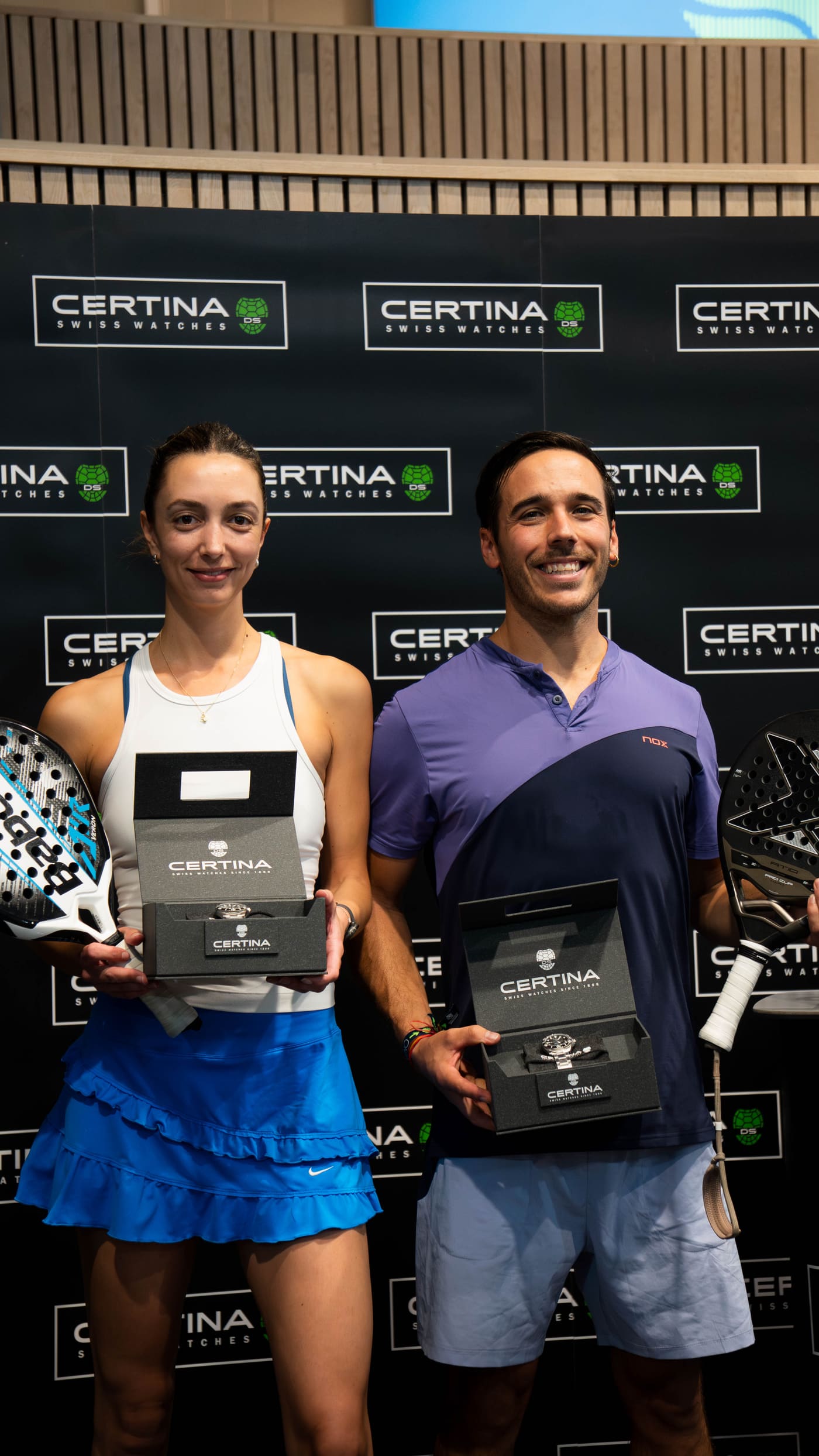 Vinnere holder Certina-klokkeesker og padelrackets hos Bærum Padel